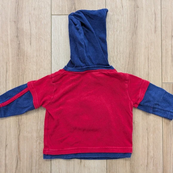 Y2K Winnie The Pooh Red & Blue Hoodie Long Sleeve Shirt - Picture 4 of 4